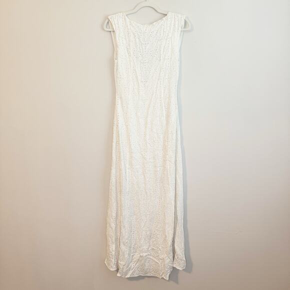 LPA Gabriella Eyelet White Maxi Sundress Dress Small - Picture 3 of 8